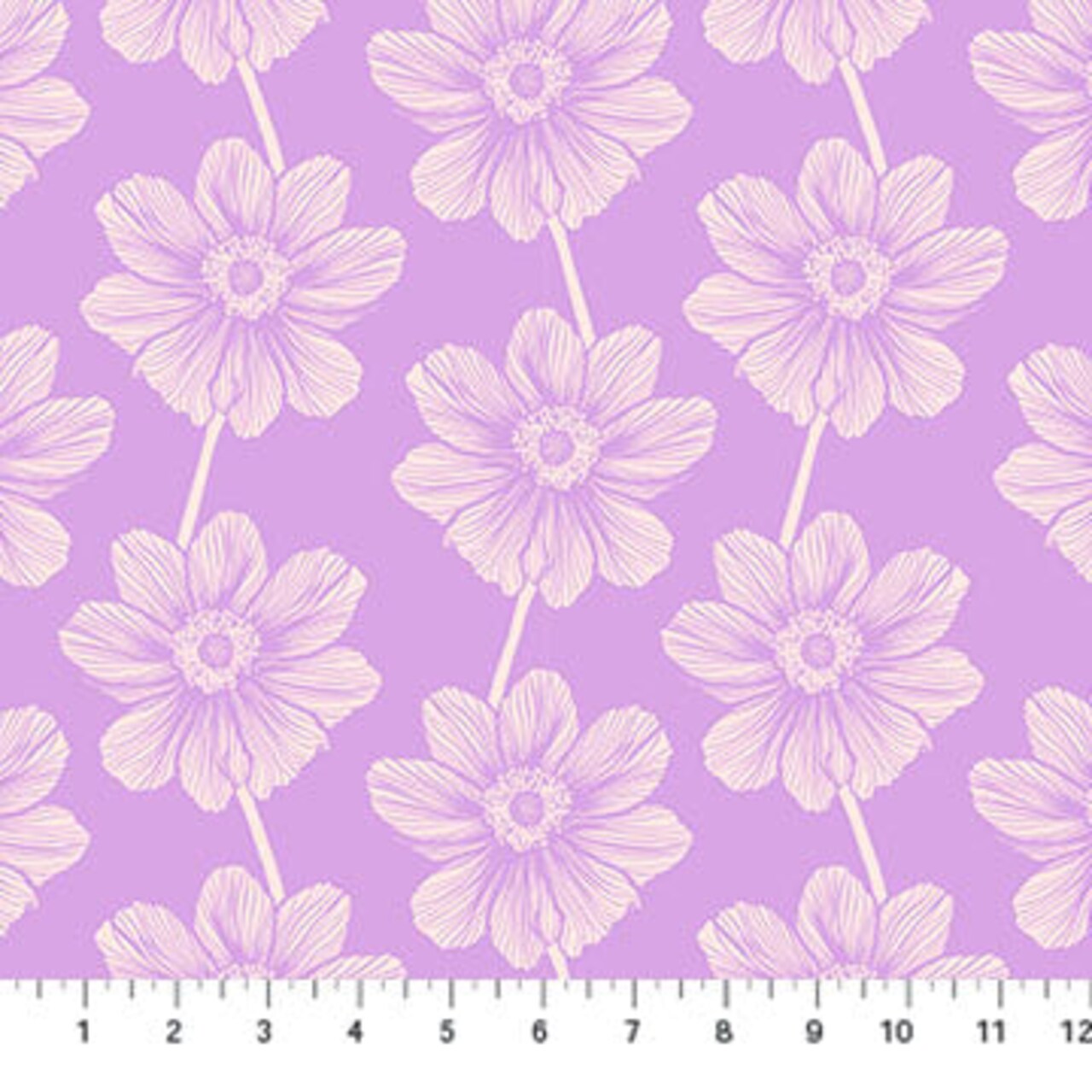 Fabric Northcott Anna Maria Lilac Anemone Indelible by the Quarter Yard AMT1000-83V